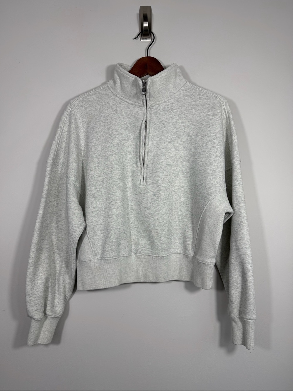 Abercrombie & Fitch SoftAF Max Essentials Gray Quarter Zip Sweatshirt S